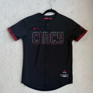 Nike Black and Red Men's Jersey India Cincy jersey size youth medium